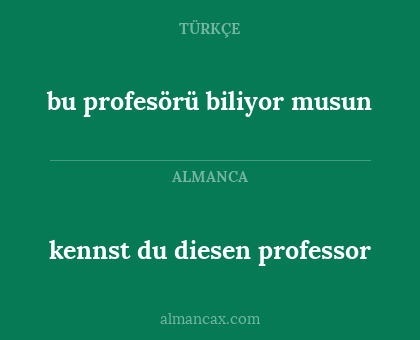 bu profesörü biliyor musun - kennst du diesen professor