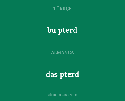 bu pterd - das pterd