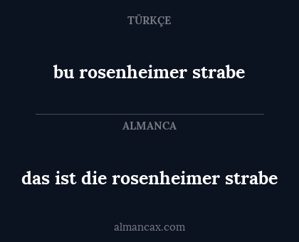 das ist die rosenheimer strabe - bu rosenheimer strabe
