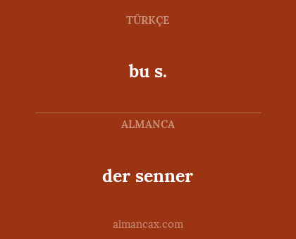 der senner - bu s.
