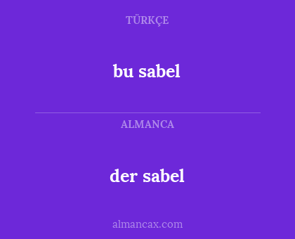 bu sabel - der sabel