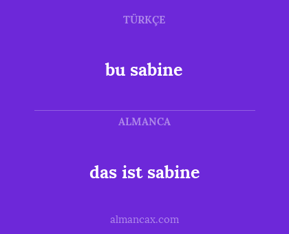 das ist sabine - bu sabine