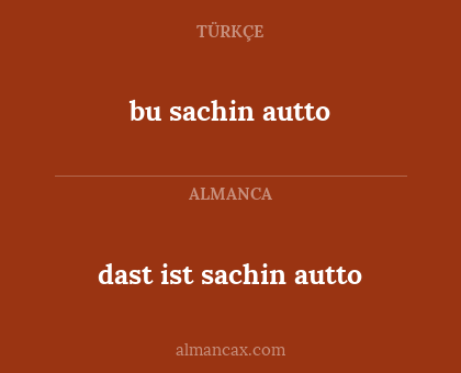 bu sachin autto - dast ist sachin autto