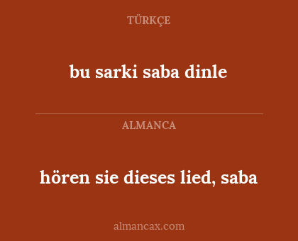 bu sarki saba dinle - hören sie dieses lied, saba