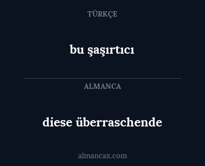 diese überraschende - bu şaşırtıcı