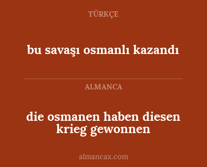 die osmanen haben diesen krieg gewonnen - bu savaşı osmanlı kazandı