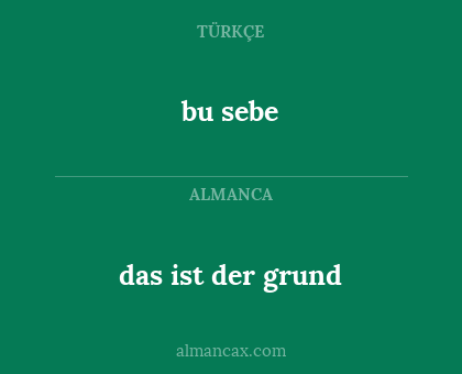 das ist der grund - bu sebe