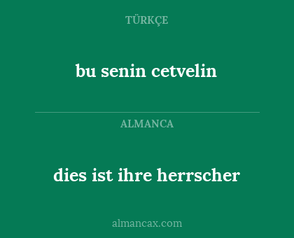 bu senin cetvelin - dies ist ihre herrscher