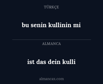 bu senin kullinin mi - ist das dein kulli