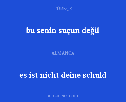 es ist nicht deine schuld - bu senin suçun değil