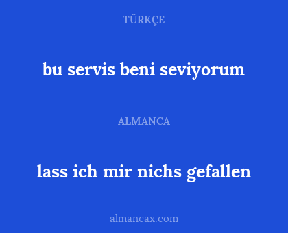 bu servis beni seviyorum - lass ich mir nichs gefallen