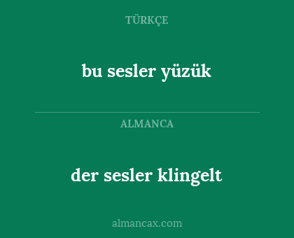 bu sesler yüzük - der sesler klingelt