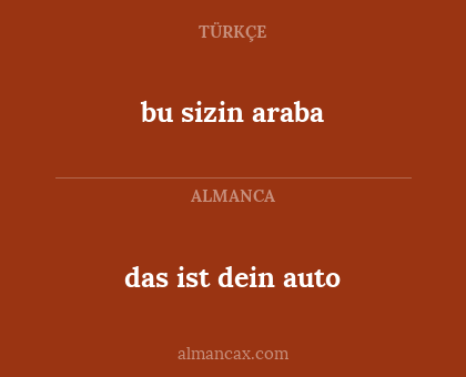 das ist dein auto - bu sizin araba