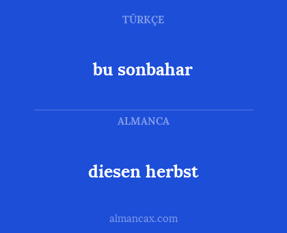 bu sonbahar - diesen herbst