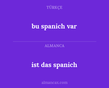 ist das spanich - bu spanich var