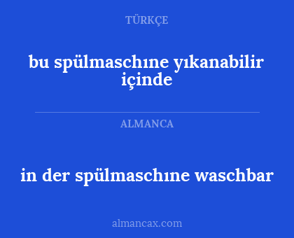 bu spülmaschıne yıkanabilir içinde - in der spülmaschıne waschbar