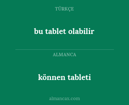 können tableti - bu tablet olabilir