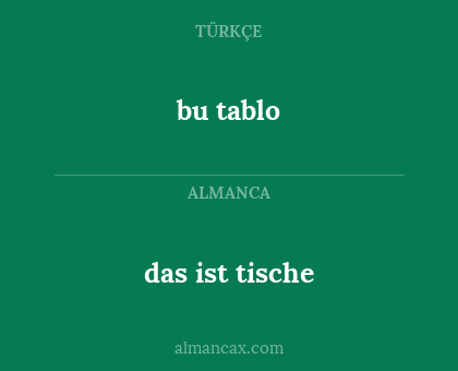 bu tablo - das ist tische