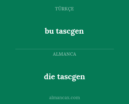 die tascgen - bu tascgen
