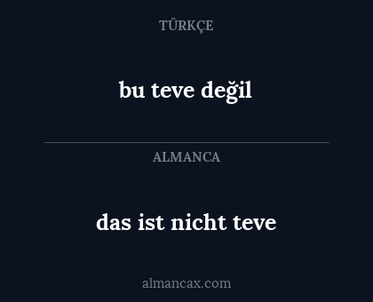 bu teve değil - das ist nicht teve
