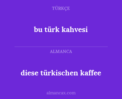 diese türkischen kaffee - bu türk kahvesi