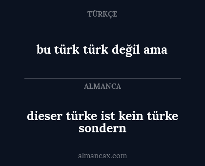 dieser türke ist kein türke sondern - bu türk türk değil ama