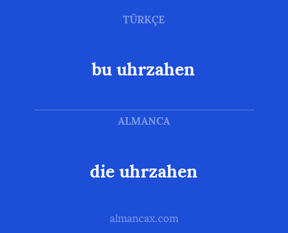 bu uhrzahen - die uhrzahen