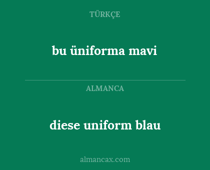 diese uniform blau - bu üniforma mavi