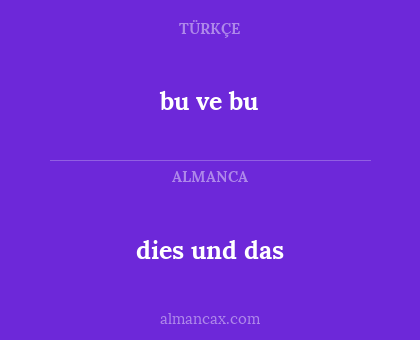 dies und das - bu ve bu