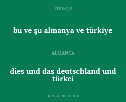 dies und das deutschland und türkei - bu ve şu almanya ve türkiye