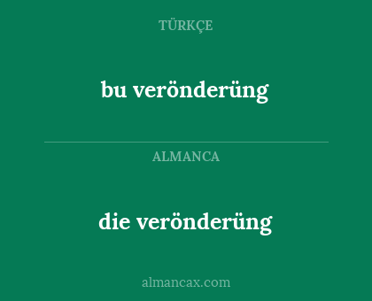 die verönderüng - bu verönderüng