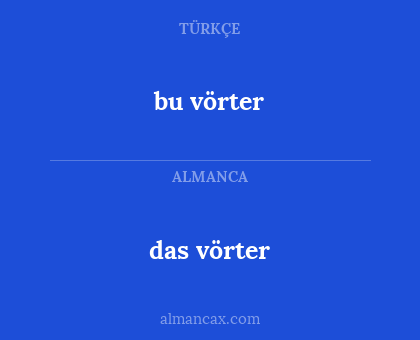 bu vörter - das vörter
