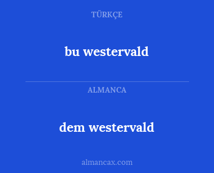 bu westervald - dem westervald