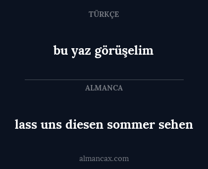 bu yaz görüşelim - lass uns diesen sommer sehen