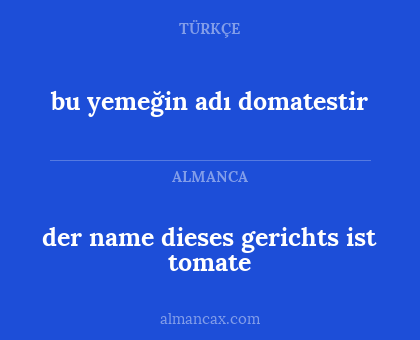 bu yemeğin adı domatestir - der name dieses gerichts ist tomate