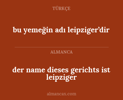 der name dieses gerichts ist leipziger - bu yemeğin adı leipziger’dir