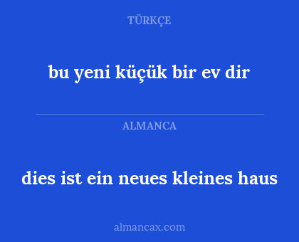 bu yeni küçük bir ev dir - dies ist ein neues kleines haus