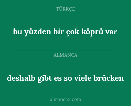 bu yüzden bir çok köprü var - deshalb gibt es so viele brücken
