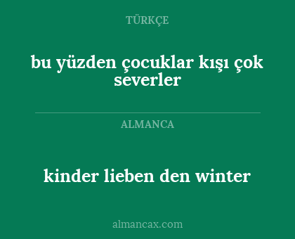 kinder lieben den winter - bu yüzden çocuklar kışı çok severler