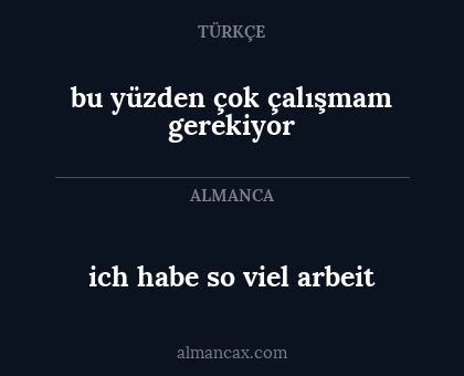 ich habe so viel arbeit - bu yüzden çok çalışmam gerekiyor