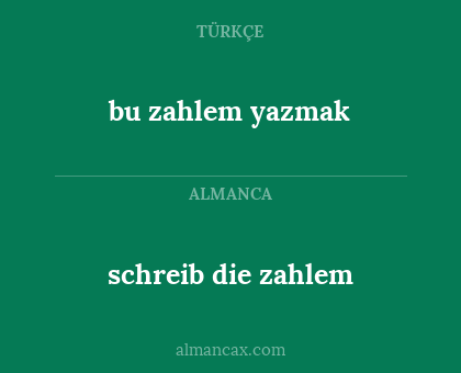 bu zahlem yazmak - schreib die zahlem