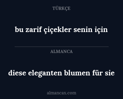 diese eleganten blumen für sie - bu zarif çiçekler senin için