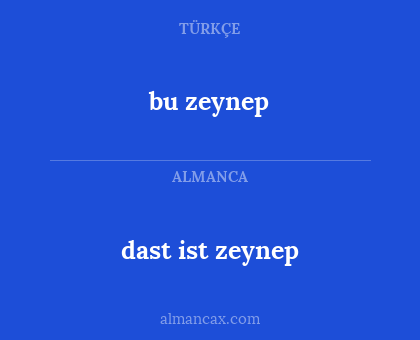 dast ist zeynep - bu zeynep