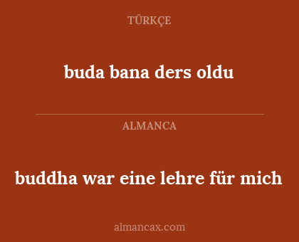 buda bana ders oldu - buddha war eine lehre für mich