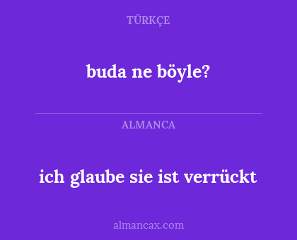 buda ne böyle? - ich glaube sie ist verrückt
