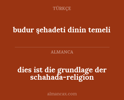 dies ist die grundlage der schahada-religion - budur şehadeti dinin temeli