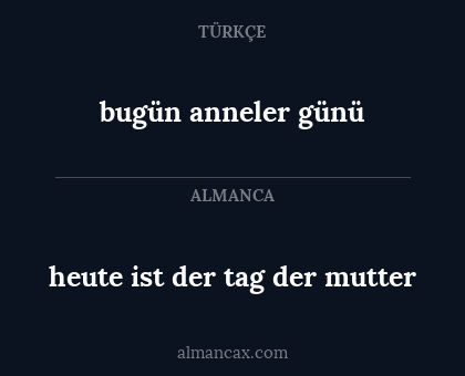 heute ist der tag der mutter - bugün anneler günü