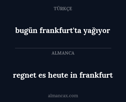 bugün frankfurt'ta yağıyor - regnet es heute in frankfurt