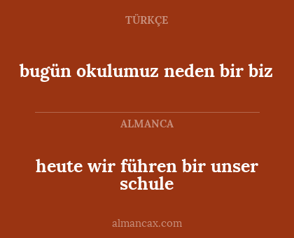 bugün okulumuz neden bir biz - heute wir führen bir unser schule