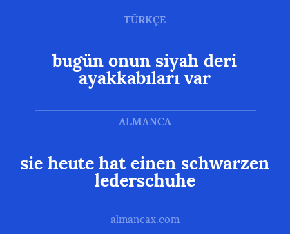 sie heute hat einen schwarzen lederschuhe - bugün onun siyah deri ayakkabıları var